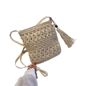 Bolsa Boho de Palha com Borla - Olívia Fios