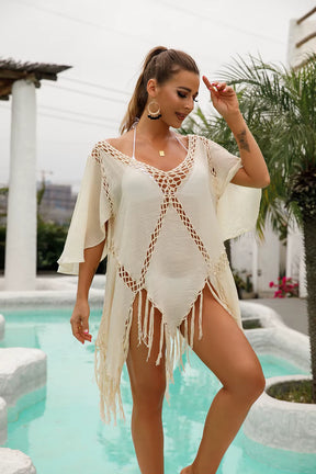 Vestido Halter Praia com Borlas - Olívia Fios
