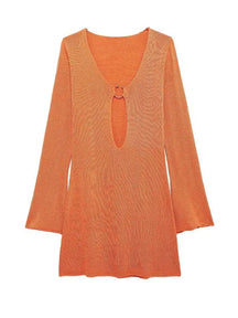 Sexy manga larga magro vestido de malha 2024 outono/inverno feminino elegante com decote em v vestidos curtos a2917