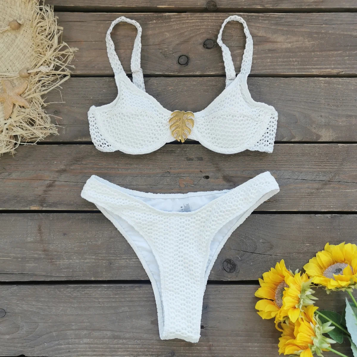 Conjunto de Biquíni "Folhas Elegantes" - Olívia Fios